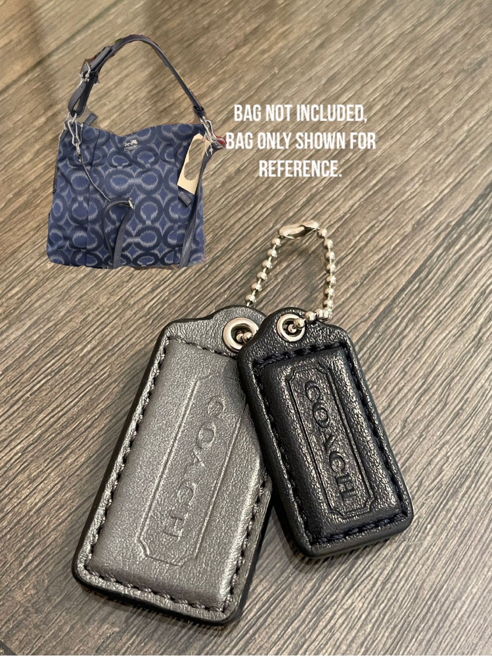 Coach Madison Op Art Ikat Isable Replacement Hangtags Only Dark Navy & Gunmetal